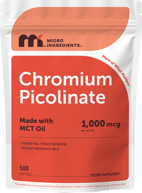Picolinate de Chrome Micro Ingredients 500 gélules, vue avant