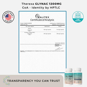 Pictogramme indiquant la composition de 1200MG de NAC et Glycine