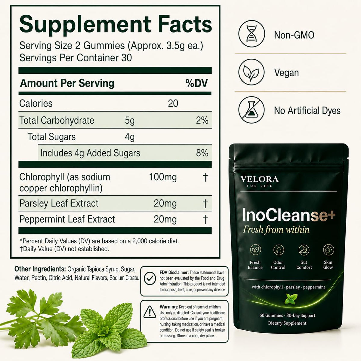 Pillow Daddy Gélules de Chlorophylle Inocleanse+ - Présentation du produit