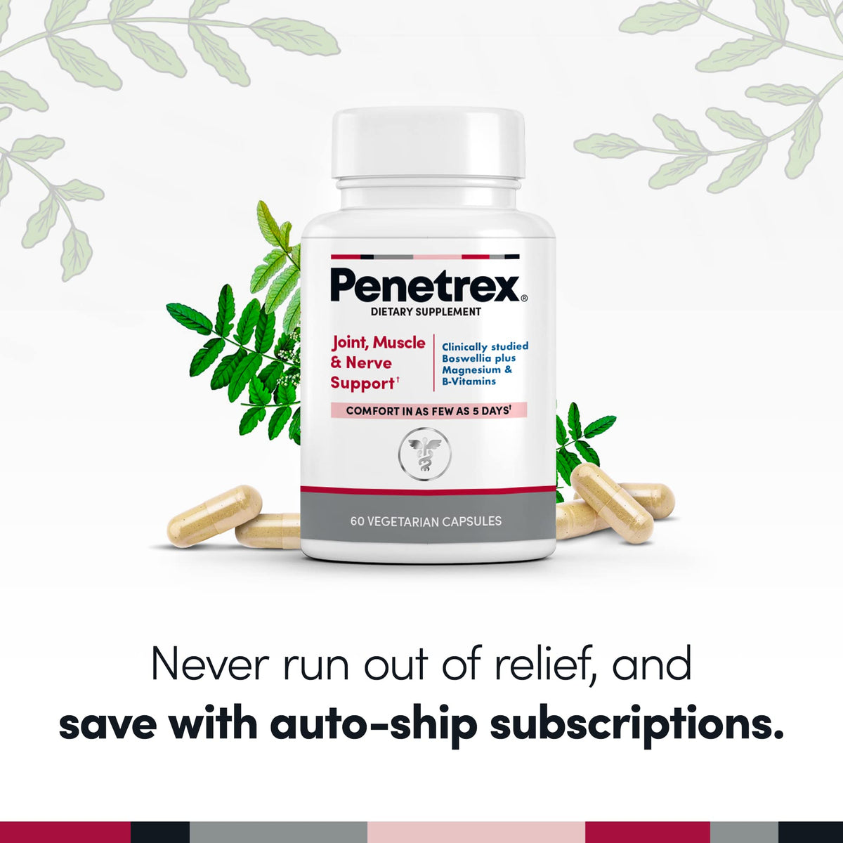 Pillules Penetrex sur un fond naturel