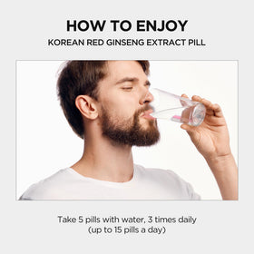 Pilules de ginseng rouge coréen JUNG KWAN JANG avec une cuillère