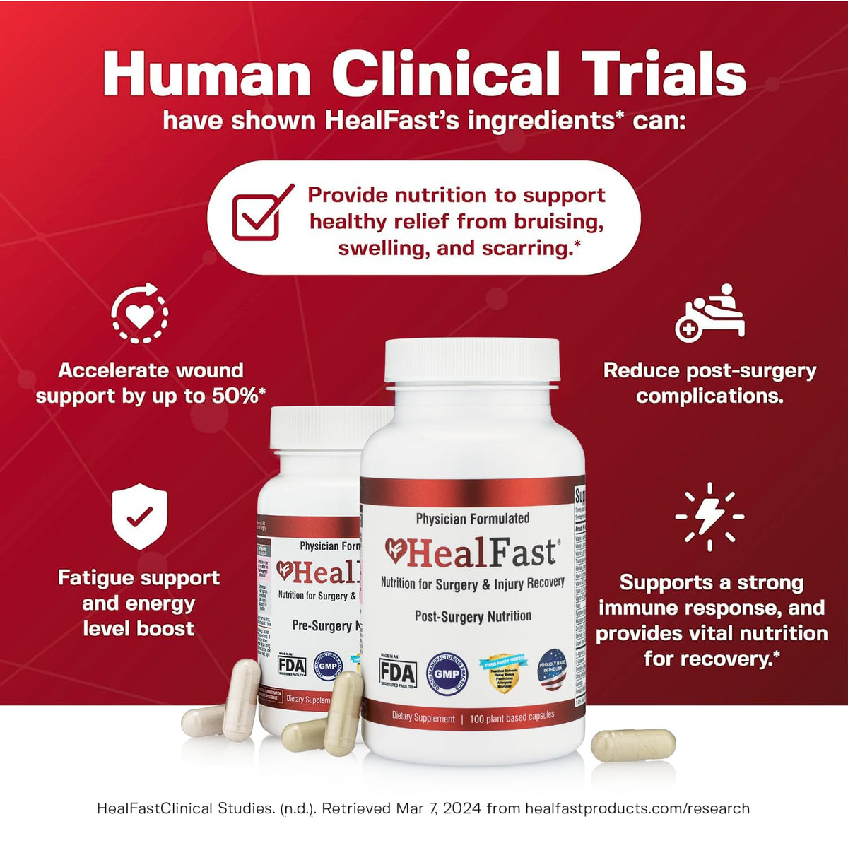 Pilules HealFast Complément dans l'emballage