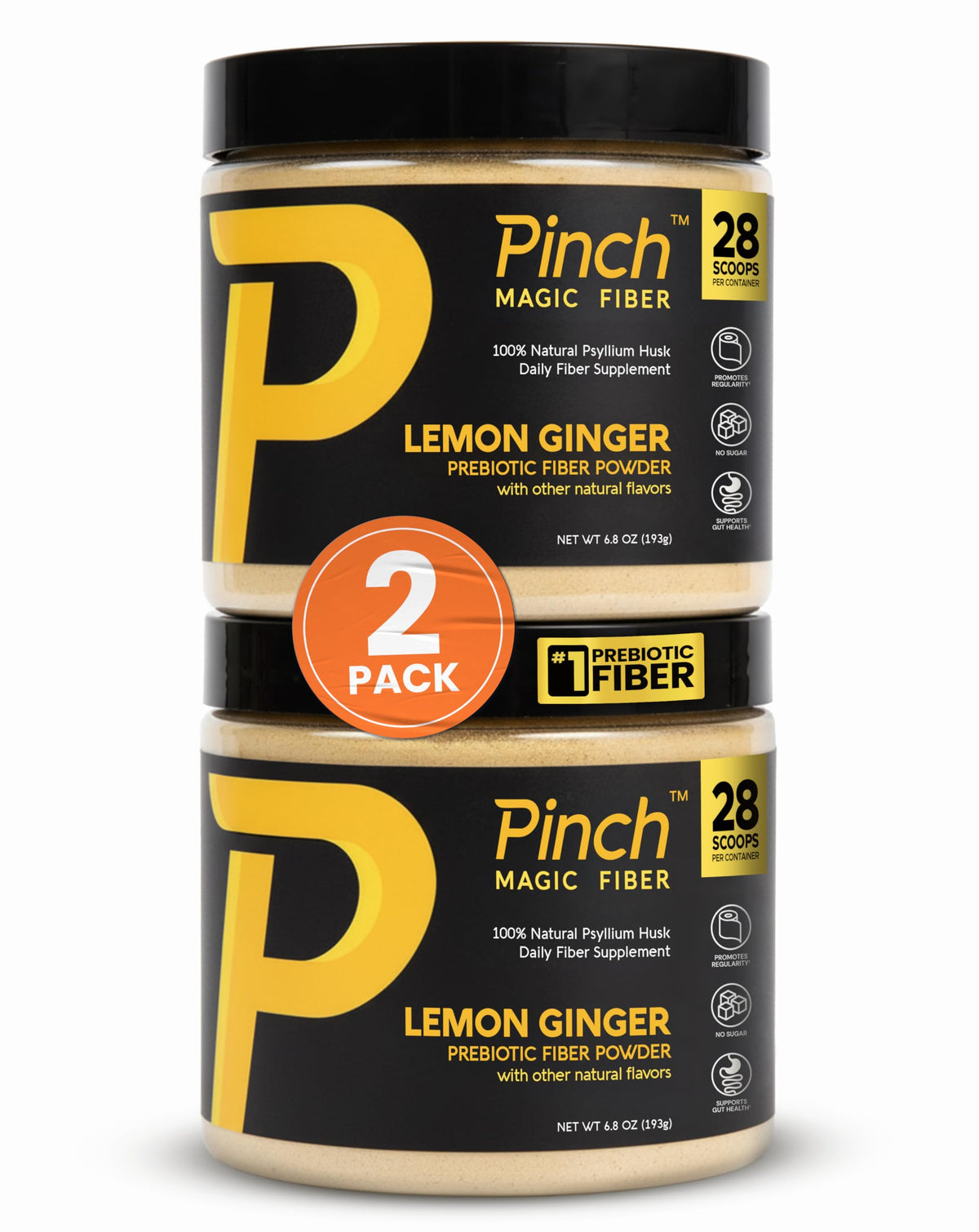 Pinch Psyllium Husk Fiber 2-Pack Citron Gingembre vue avant