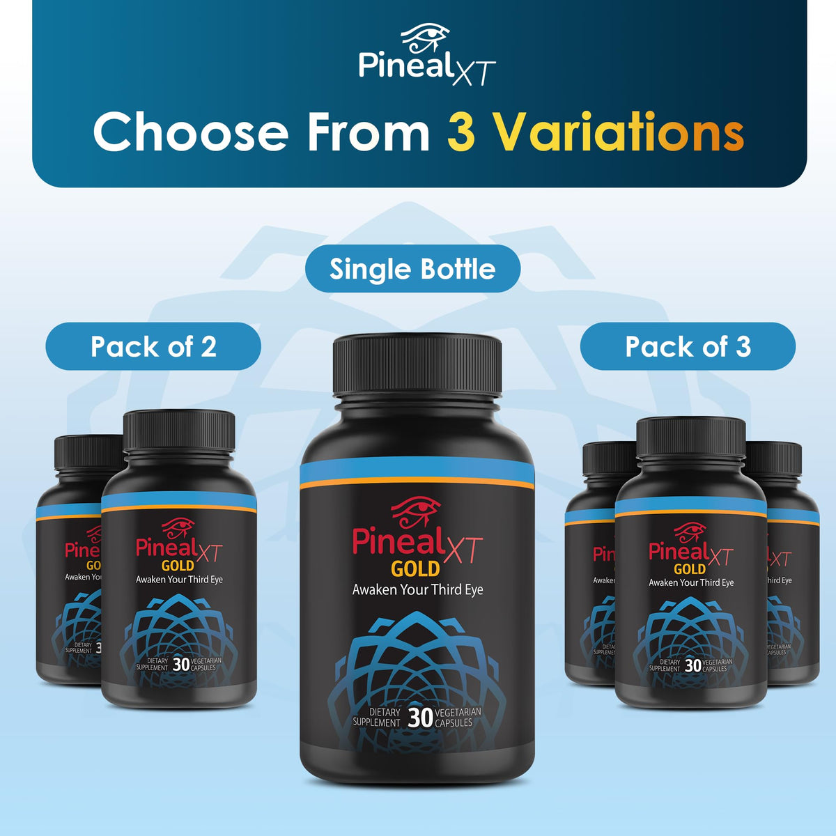 Pineal XT Gold Nutraville flacon sur un fond naturel