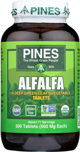 Pines Alfalfa Bio 500 comprimés avec emballage avant