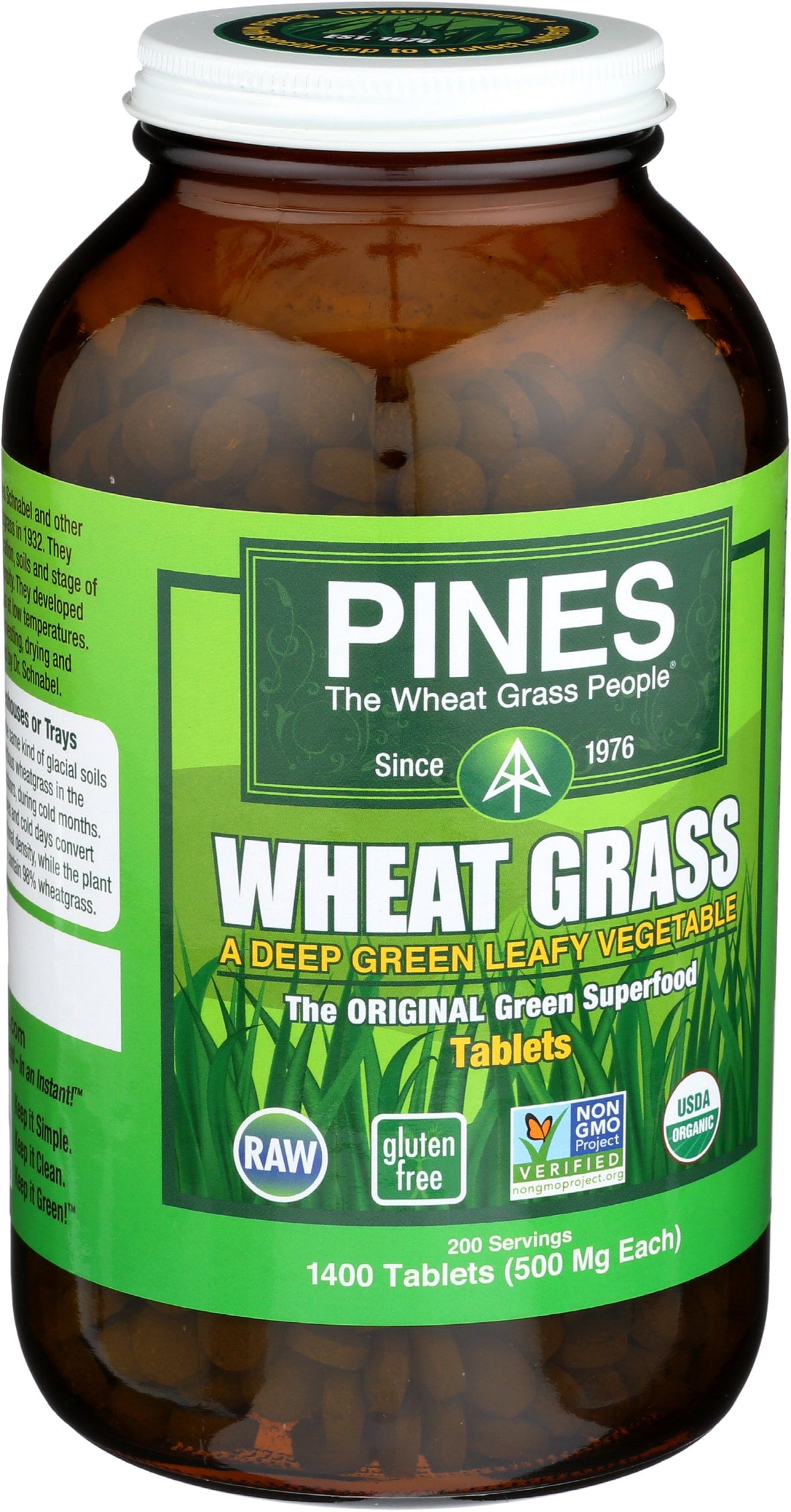 Pines Blé Vert comprimés, emballage avec label bio