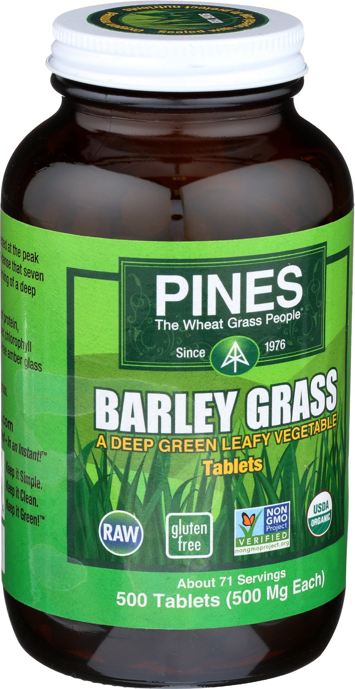 Pines Orge Vert Bio 500 tablettes - vue arrière