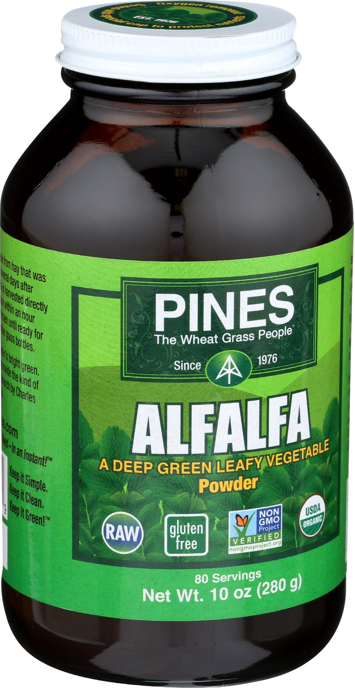 Pines Poudre d'Alfalfa Bio 567 g, vue de côté