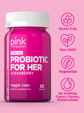 PINK Probiotiques pour Femmes 59g avec cranberry