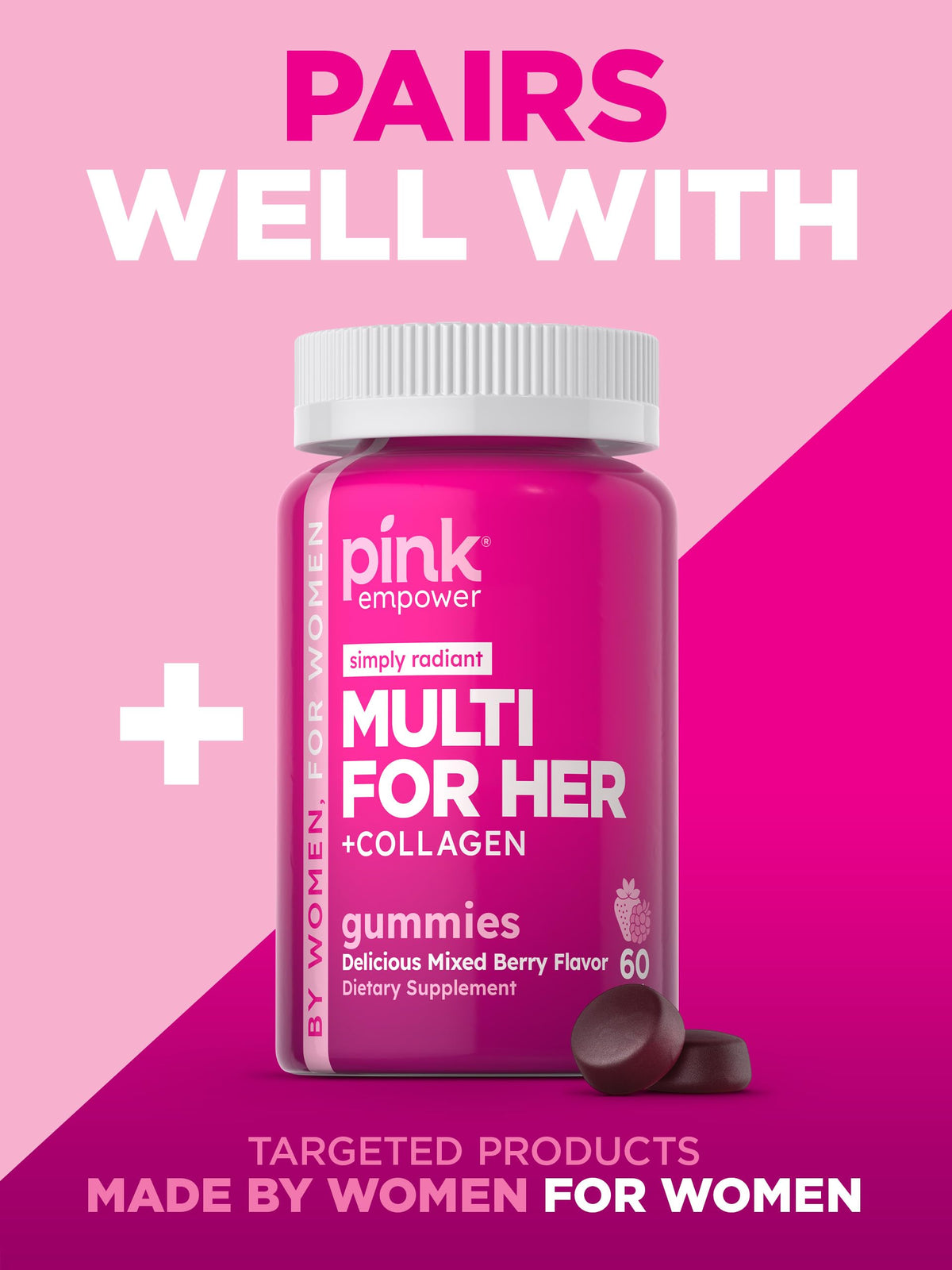 PINK Probiotiques pour Femmes 59g sur une table