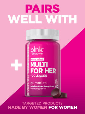 PINK Probiotiques pour Femmes 59g sur une table