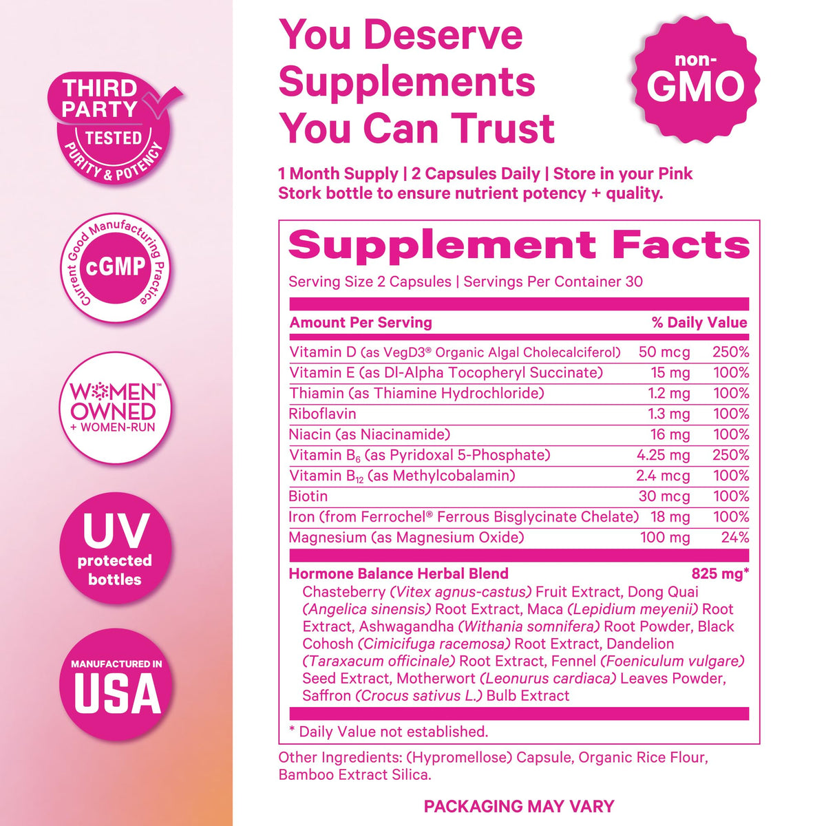 Pink Stork Multivitamine avec un fond de fruits