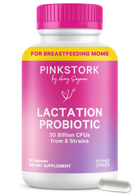 Pink Stork Probiotique de Lactation 30 Capsules vue de face