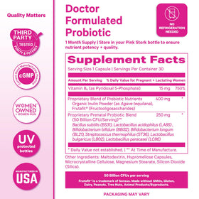 Pink Stork Probiotique Prénatal 30 capsules menthe dans une main