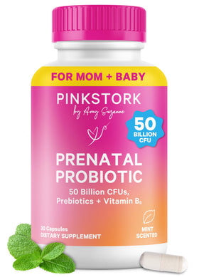Pink Stork Probiotique Prénatal 30 capsules menthe vue avant