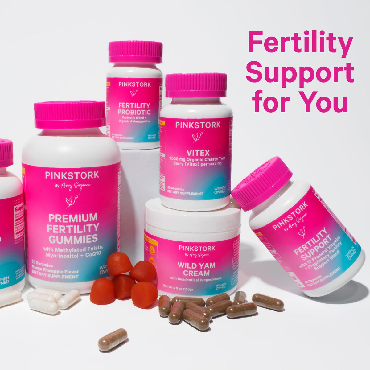 Pink Stork Probiotiques Fertilité - capsules en gros plan