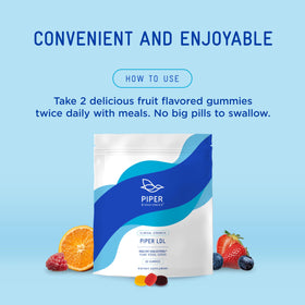 Piper Biosciences Gummies de Stérols Végétaux 240 Ct saveur fruits mélangés