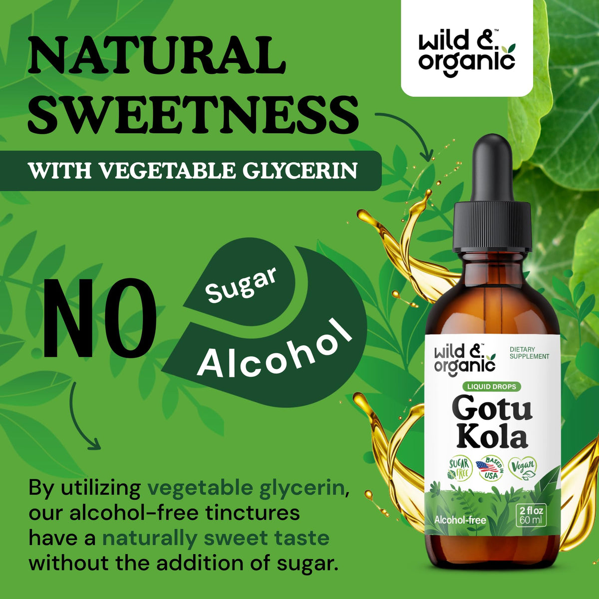 Pipette de teinture de Gotu Kola Wild & Organic