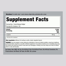 Piping Rock 100 gélules de Lycopène 40 mg - Détail des gélules