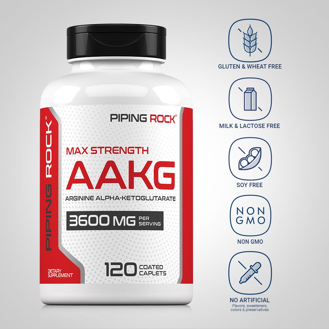 Piping Rock AAKG 120 comprimés, emballage