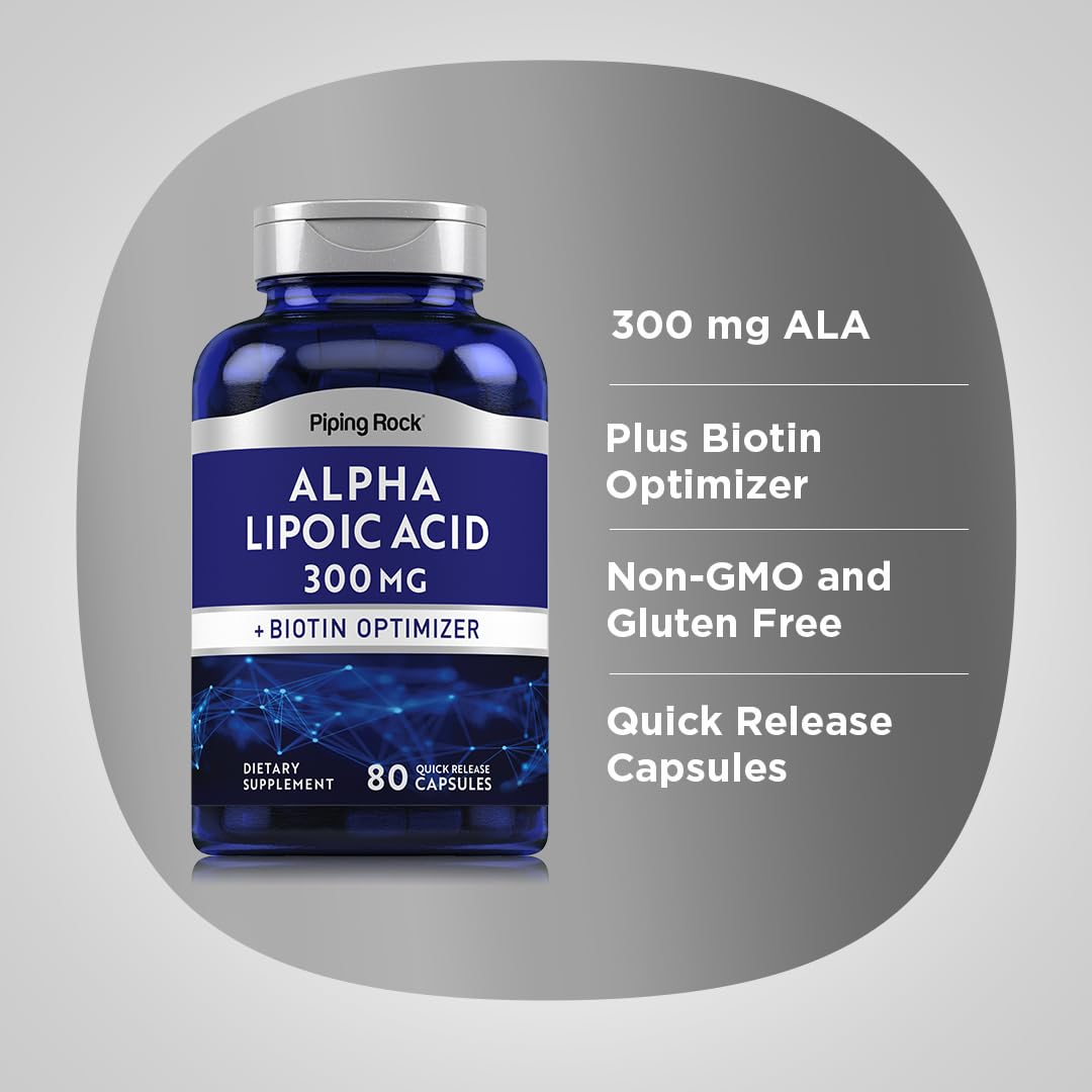 Piping Rock Acide Alpha-Lipoïque 300mg capsules ouvertes