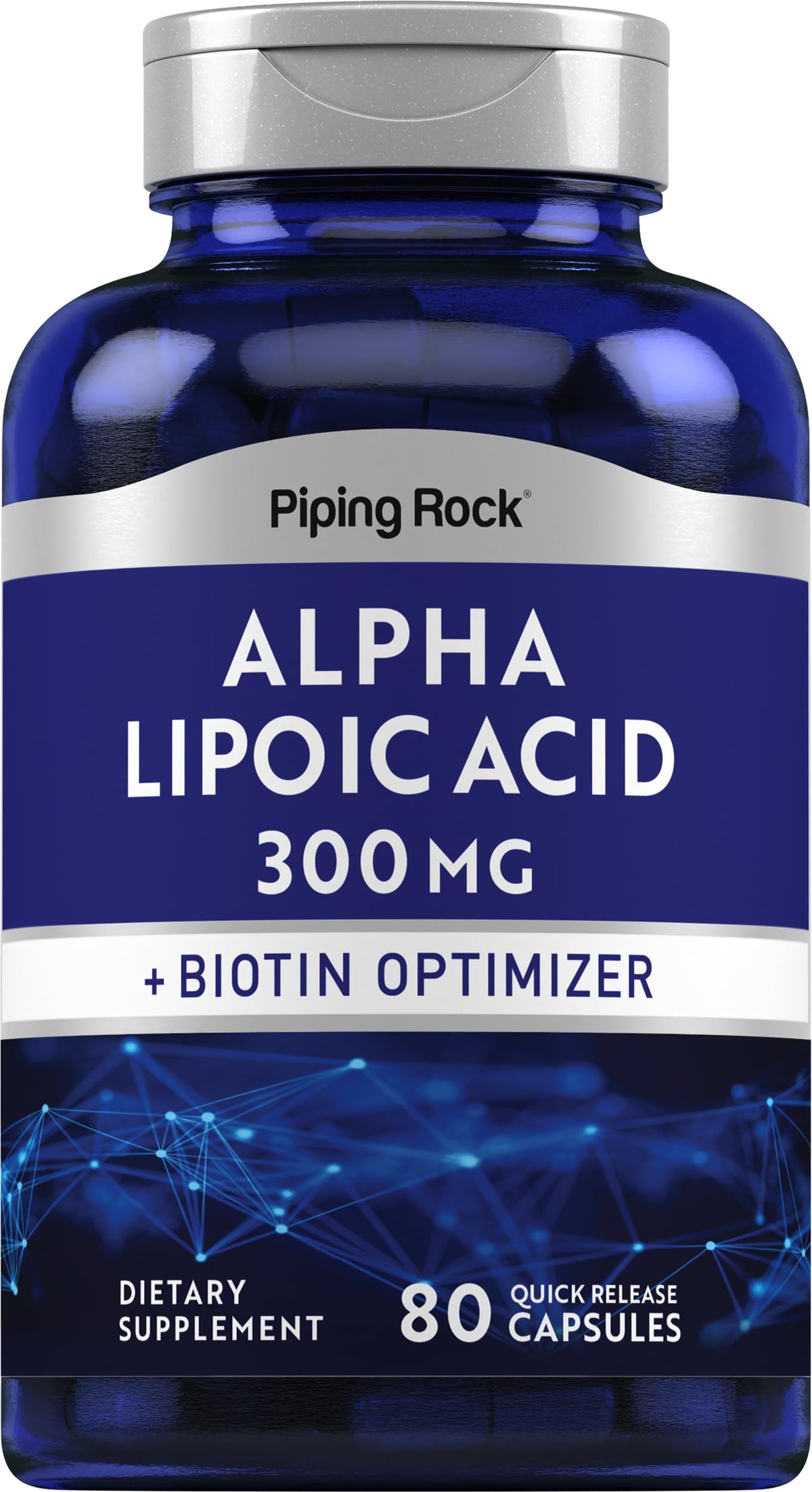 Piping Rock Acide Alpha-Lipoïque 300mg capsules vue de face