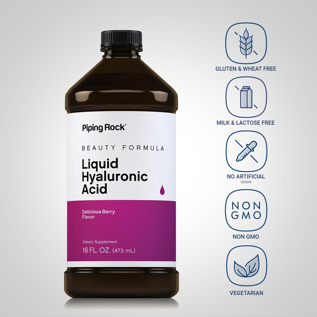 Piping Rock Acide Hyaluronique 100mg taille du flacon