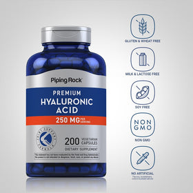 Piping Rock Acide Hyaluronique 250 mg 200 Capsules arrière
