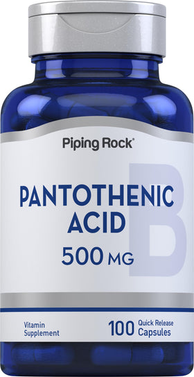 Piping Rock Acide Pantothénique 500mg capsules vue avant