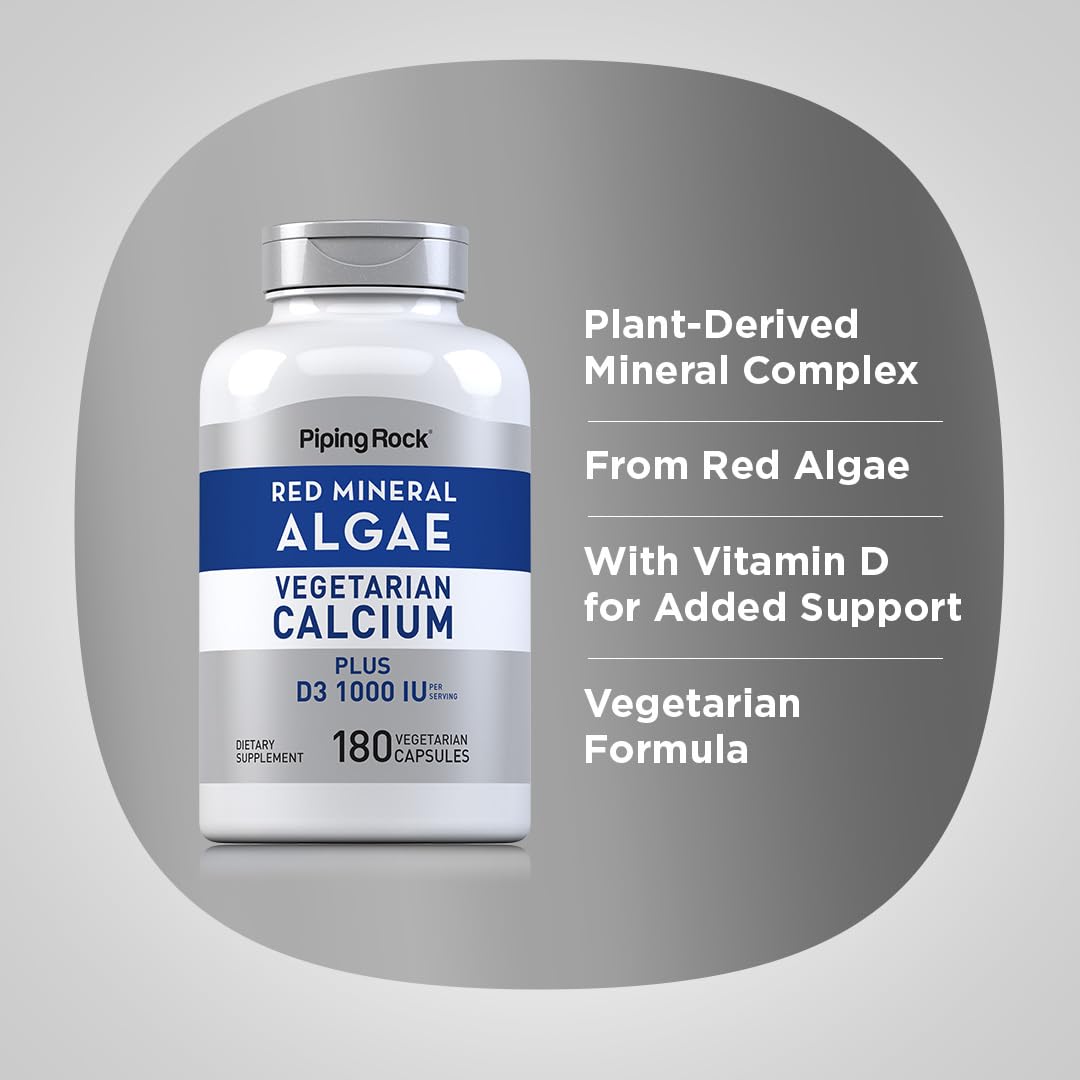 Piping Rock Algues Minérales Rouges 180 Capsules sur fond blanc