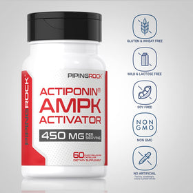 Piping Rock AMPK 450 mg gélules sur fond blanc