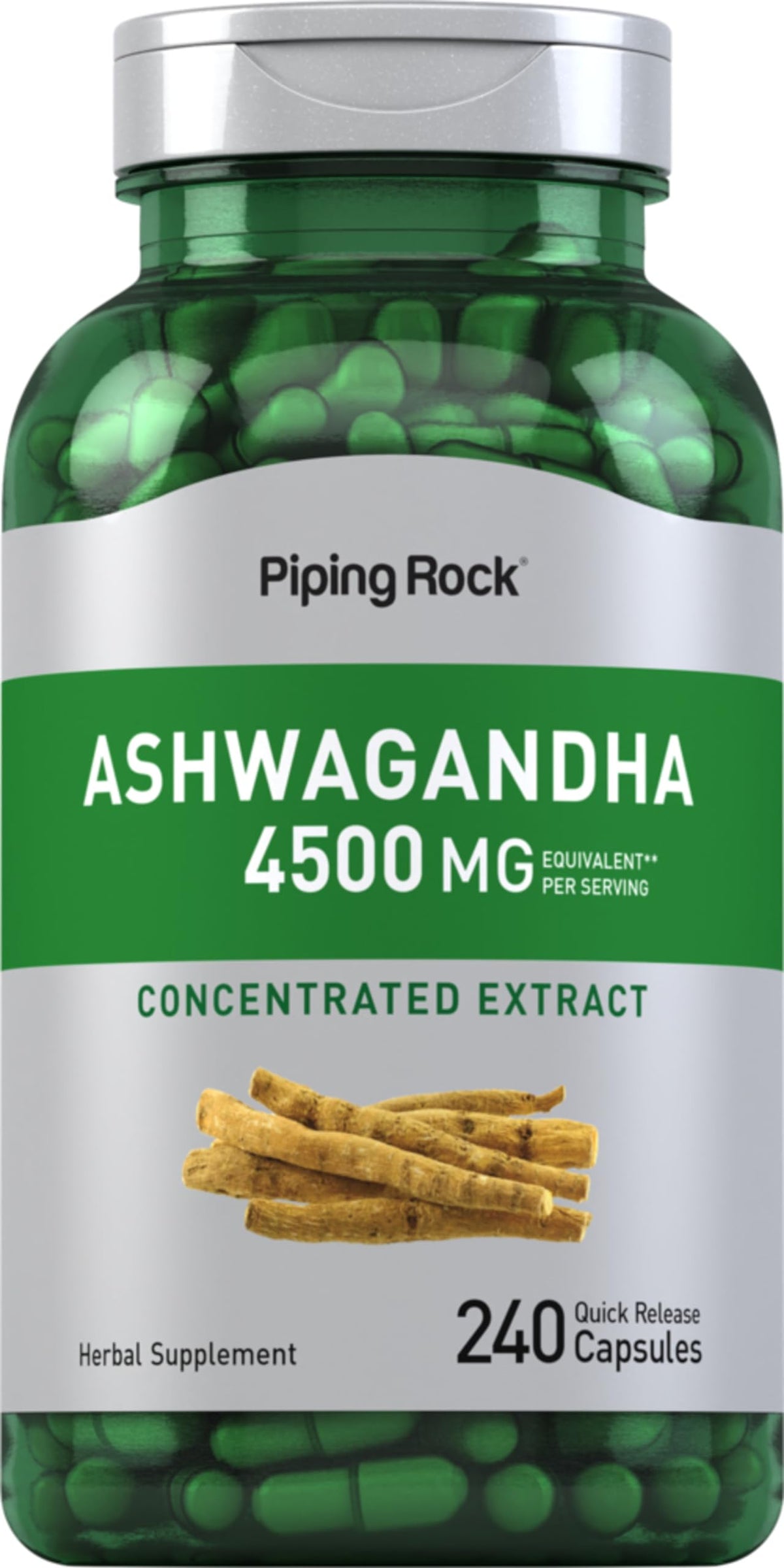 Piping Rock Ashwagandha 240 capsules vue de face