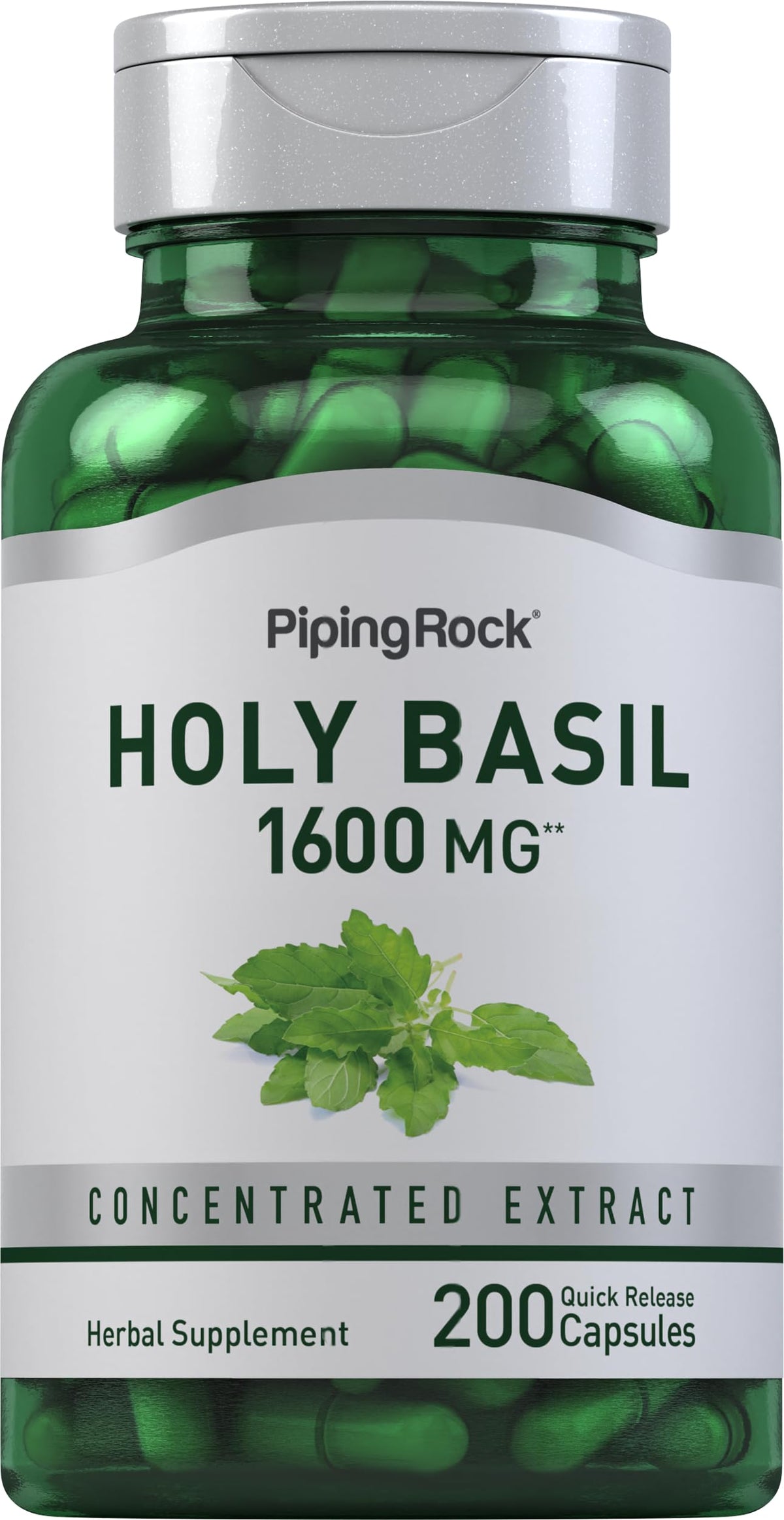 Piping Rock Basilic Sacré 200 Capsules vue avant