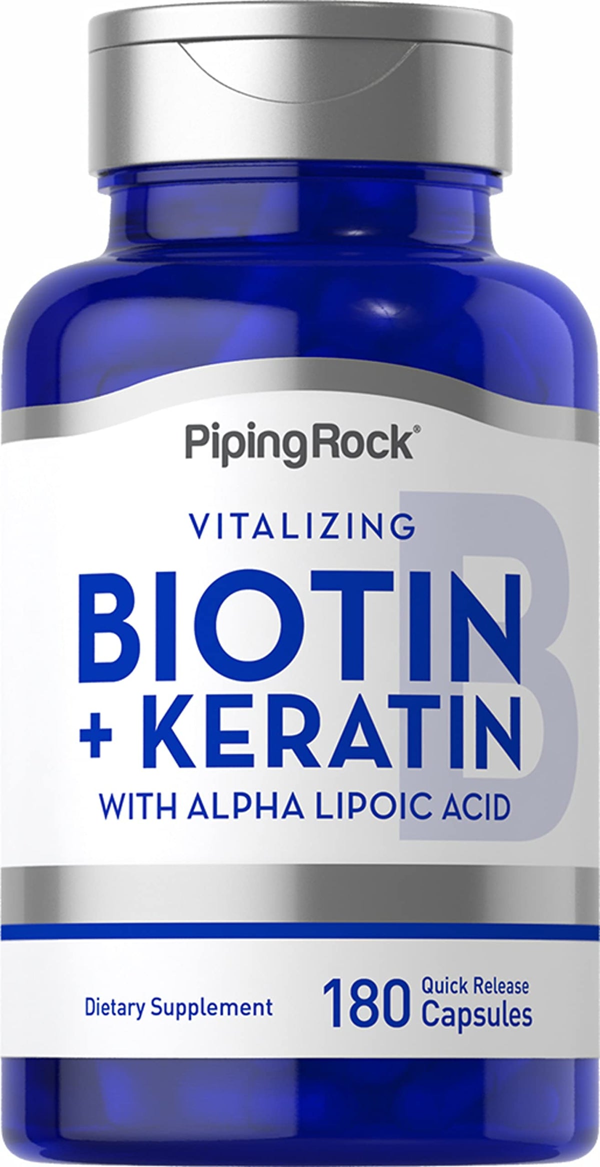 Piping Rock Biotine 5000mcg 180 Capsules vue de face