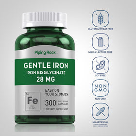Piping Rock Bisglycinate de Fer 28 mg 300 capsules arrière