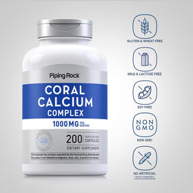 Piping Rock Calcium Corail 1000 mg 200 Capsules côté