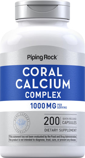 Piping Rock Calcium Corail 1000 mg 200 Capsules vue avant