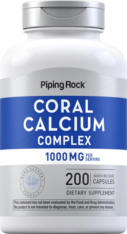 Piping Rock Calcium Corail 1000 mg 200 Capsules vue avant