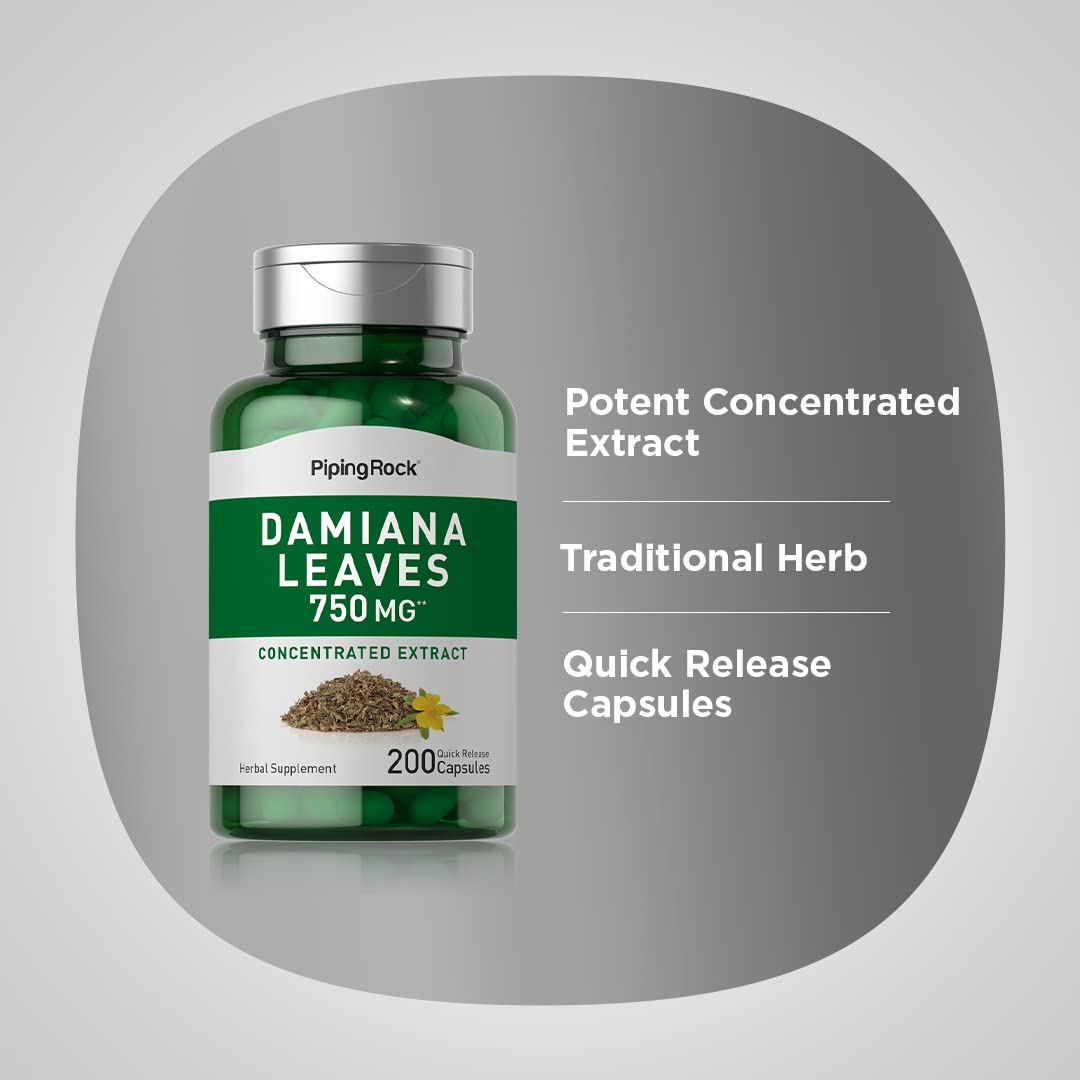 Piping Rock Capsules de Damiana sur fond blanc