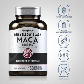 Piping Rock Capsules de racine de maca contenu de la bouteille