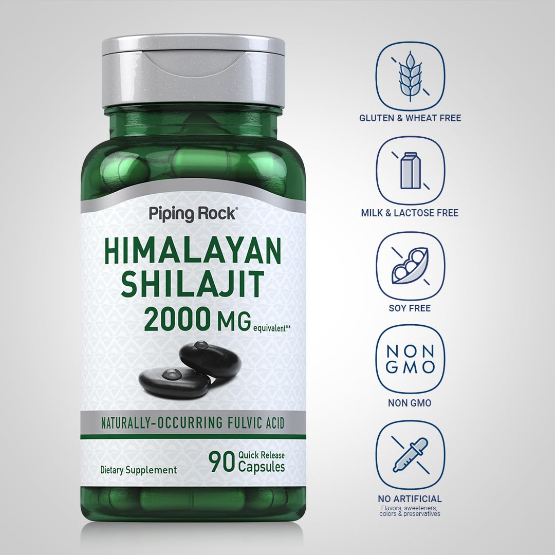 Piping Rock Capsules de Shilajit, format et dimensions du produit