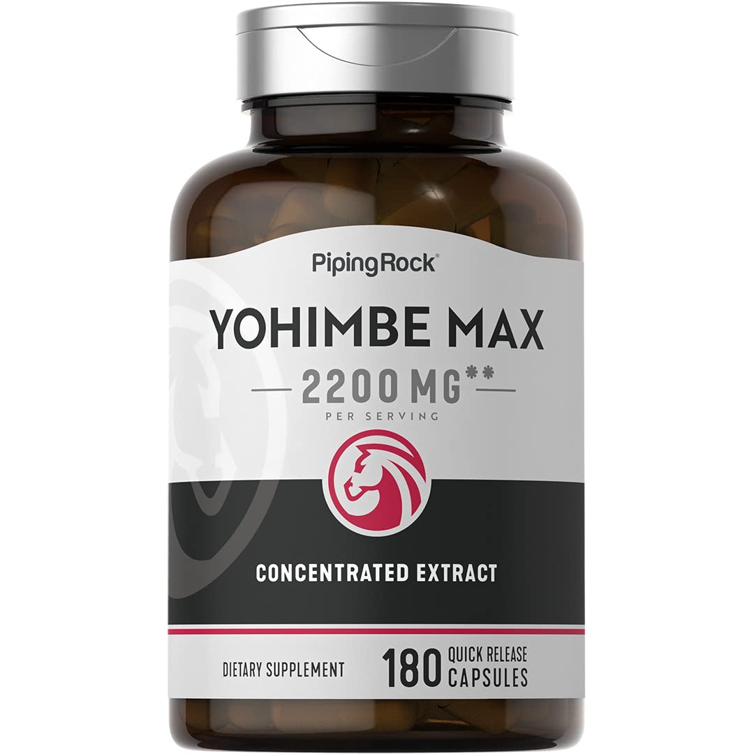 Piping Rock Capsules de Yohimbe 180 devant de l'emballage