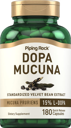 Piping Rock Capsules DOPA Mucuna 180 unités vue de face