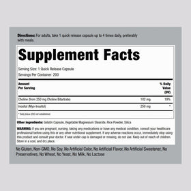 Piping Rock Choline Inositol 500mg capsules ouvertes sur une table