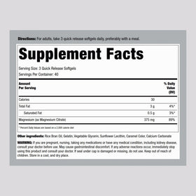 Piping Rock Citrate de Magnésium 375 mg gélules à libération rapide vue de côté