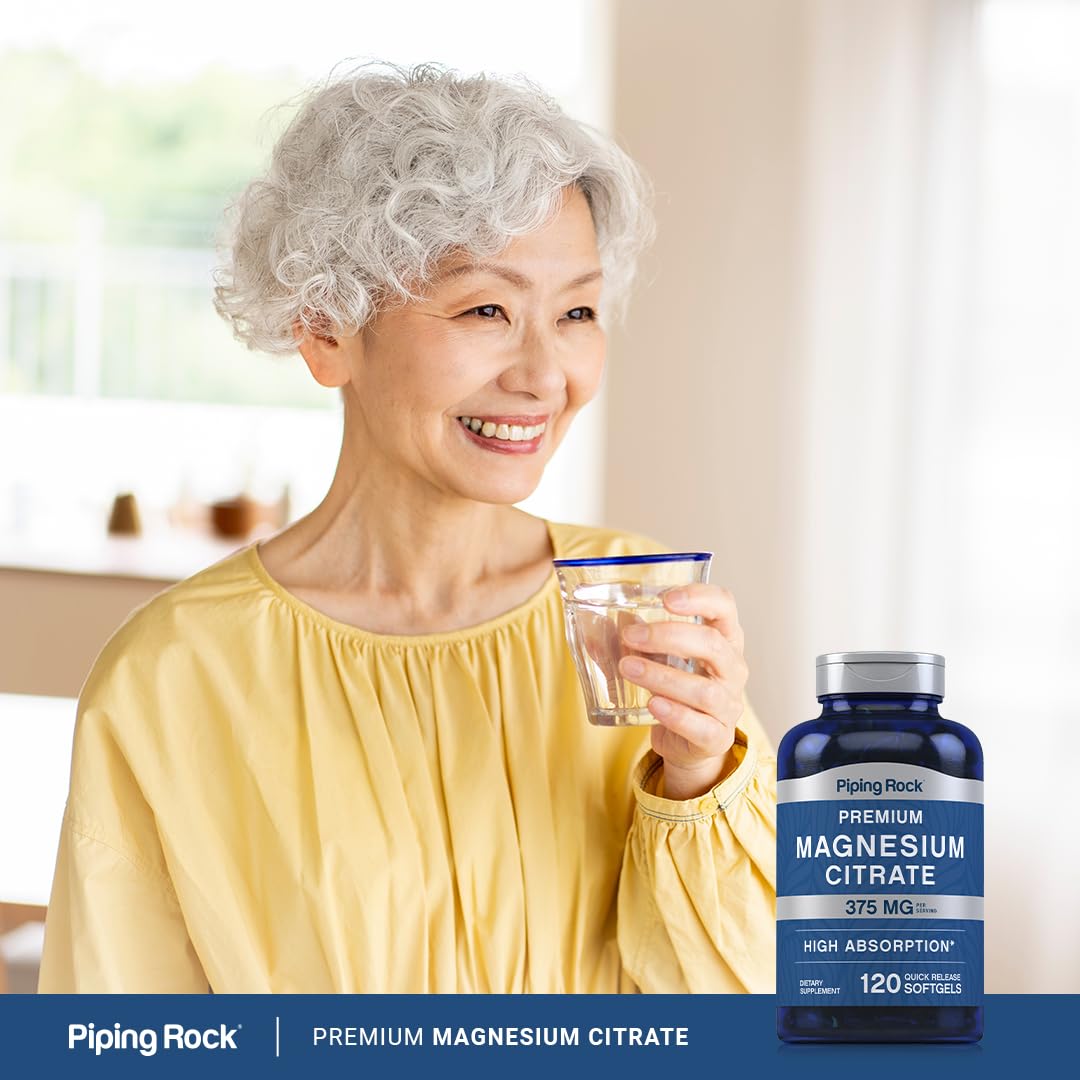 Piping Rock Citrate de Magnésium 375 mg gélules avec des ingrédients de confiance