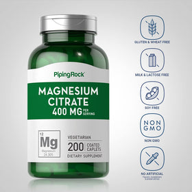 Piping Rock Citrate de Magnésium 400 mg, comprimés enrobés