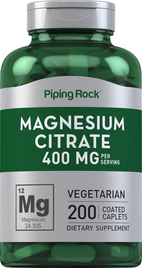 Piping Rock Citrate de Magnésium 400 mg, vue de face