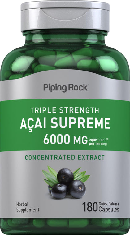 Piping Rock Complément Alimentaire Baies d'Açaï 180 capsules vue de face