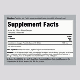 Piping Rock Complément Alimentaire Bromélaïne 1700 mg - 120 Capsules arrière